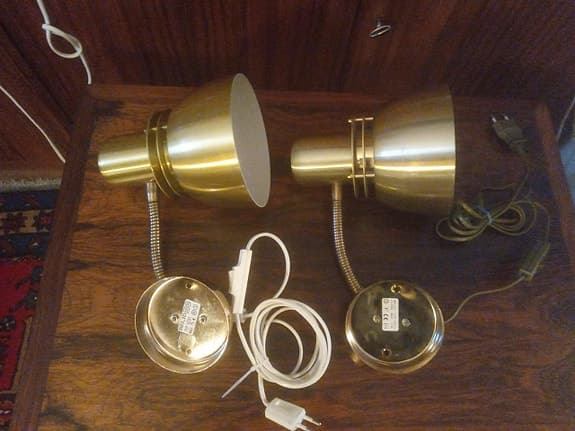 VÄGGLAMPOR, ett par, Belid. 1900 talet andra hälft.