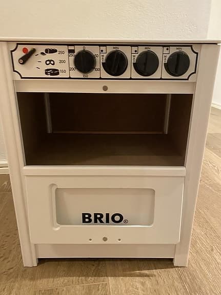 BRIO leksakskök + set med träleksaksmat & tillbehör