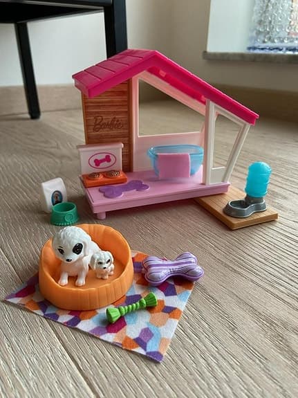 Barbie Hundkoja med hund och hundvalp Play House Kennel