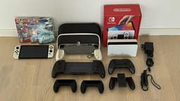 Nintendo Switch OLED – Vit + 3 spel + massor av tillbehör