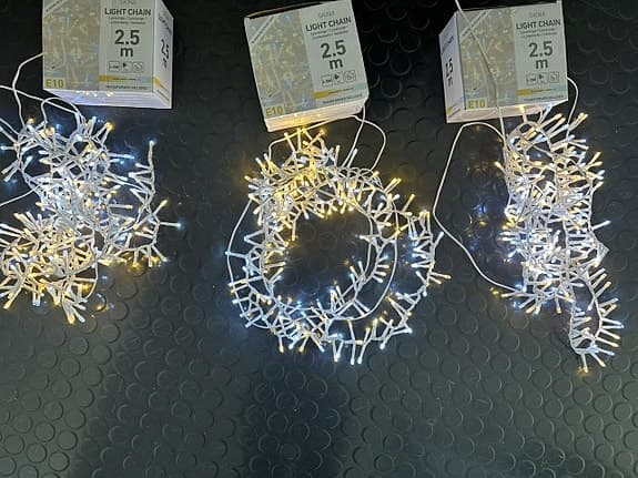 3 st utebelysning Skina ljusslinga transformator - 2,5 meter