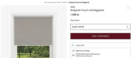 Mörkläggningsgardin Debel Touch Roller Blind