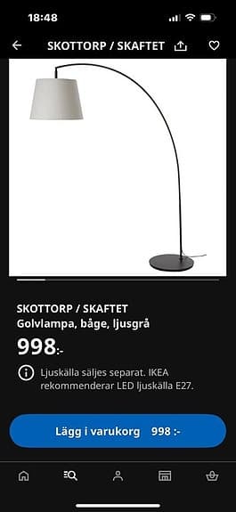 ikea lampa skottorp skaftet