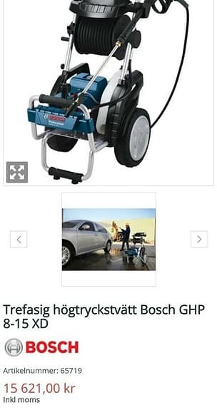 Trefasig högtryckstvätt Bosch GHP 8-15 XD