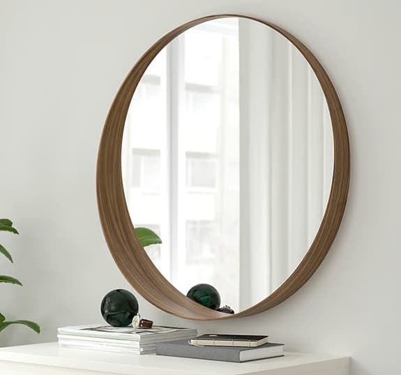 STOCKHOLM spegel, valnötsfaner, 80 cm