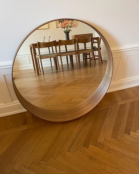 STOCKHOLM spegel, valnötsfaner, 80 cm