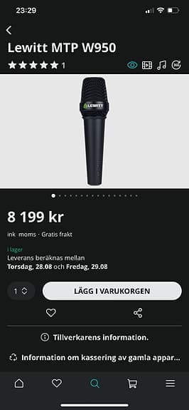 Lewitt MTP W950 Handhållen mikrofon + mikrofonadapter, shure, sennhsier