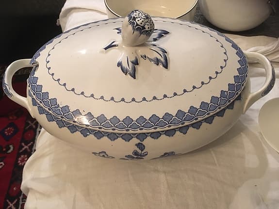 Royal Copenhagen Serveringsskål med Lock Blåvit Porslin