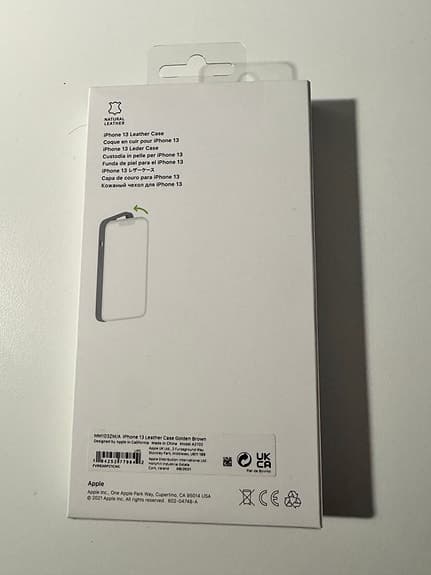 Apple iPhone 13 Mobilskal Läder Orange brun leather case