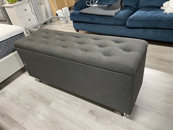 Mio Förvaringsbänk Mörkgrå Tyg 120 cm