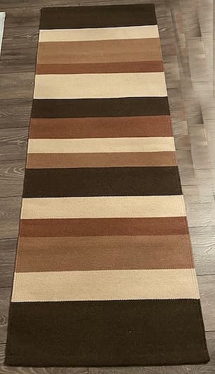 Ullmatta 70x195 cm i brun och beige