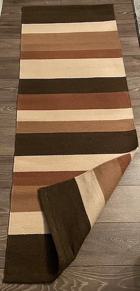 Ullmatta 70x195 cm i brun och beige