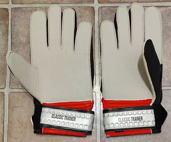 Pro Touch målvaktshandskar (nya), benskydd (begagnade)