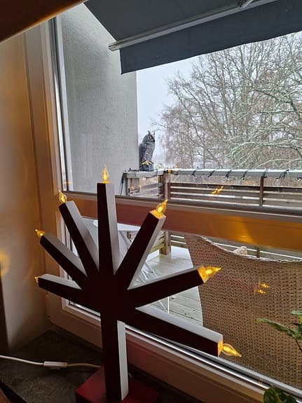 Röd/vit Adventsljusstake