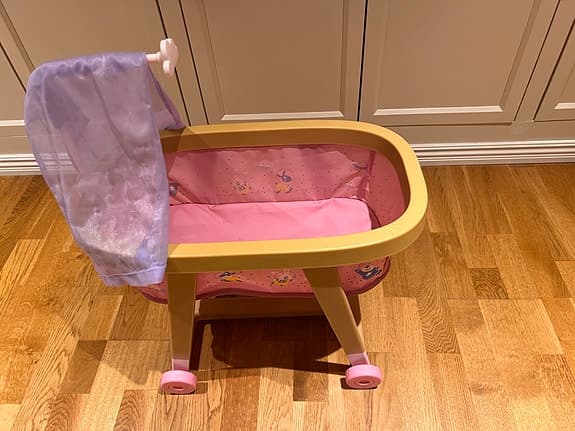 Baby Born Dockvagn för barn i trä och tyg, rosa