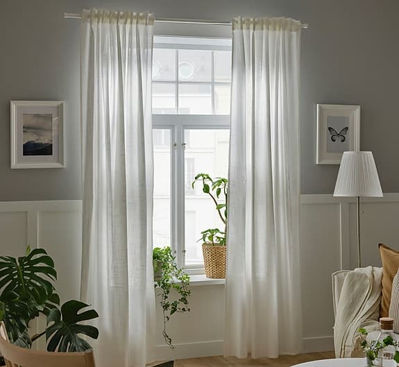 IKEA Gardinset 2-pack Vit 145x250 cm Bomull