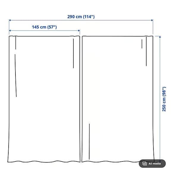 IKEA Gardinset 2-pack Vit 145x250 cm Bomull