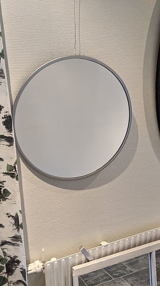 Rund Spegel 50 cm silver metallram