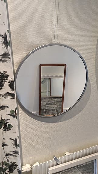 Rund Spegel 50 cm silver metallram