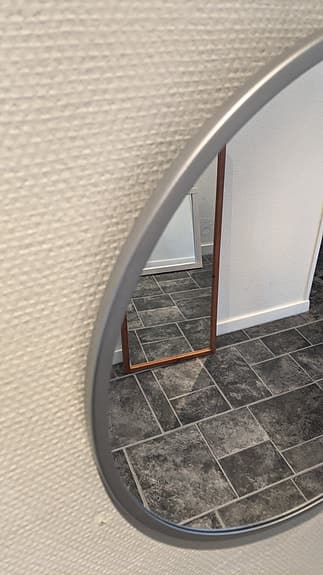 Rund Spegel 50 cm silver metallram