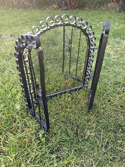 Svart smidesjärn spegel dekorativa detaljer Sminkspegel Retro Vintage Smide