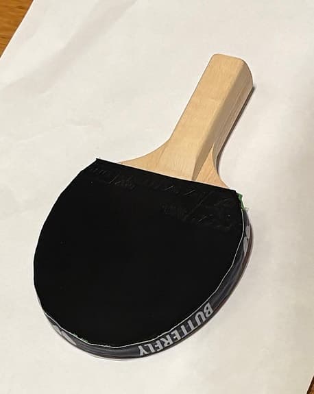 Miniracket med två 2mm andro® Rasanter R47 på mini  Butterfly-stomme