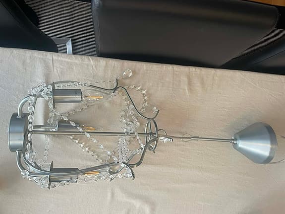 IKEA Taklampa med kristalldekor och metallram