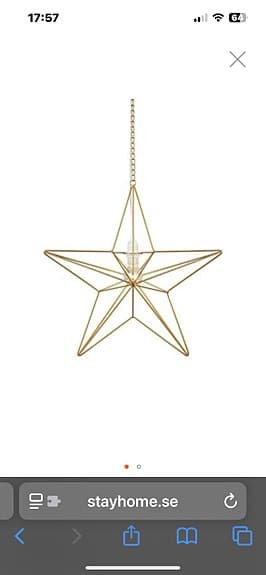 2 st Markslöjd Tjusa Julstjärna i metall, guld