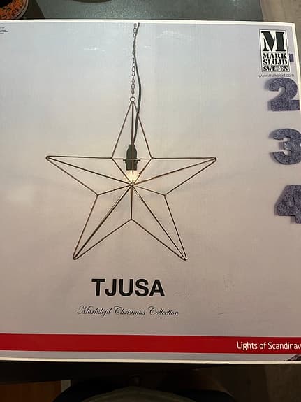 2 st Markslöjd Tjusa Julstjärna i metall, guld