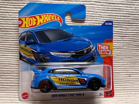Hot Wheels 2018 Honda Civic Type R Leksaksbil Blå