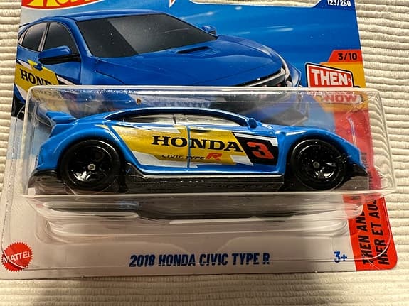 Hot Wheels 2018 Honda Civic Type R Leksaksbil Blå
