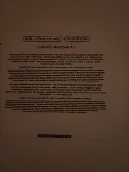 Apple MacBook Air 13,6-tum 8GB RAM 256GB SSD