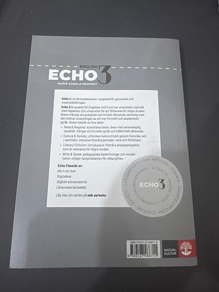 Echo 3 Gy25 Kurslitteratur i engelska