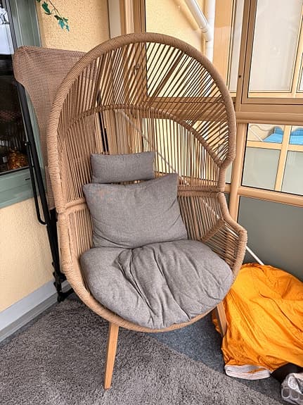 Halvrebene Loungestol natur 85x143x88 cm