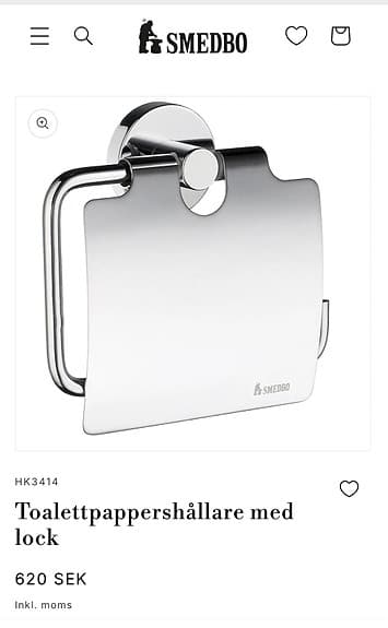 Ny Smedbo Home toalettrullehållare krom