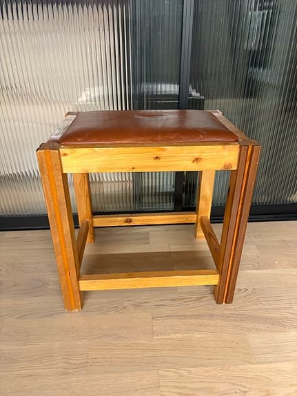 Vintage pall trä/läder