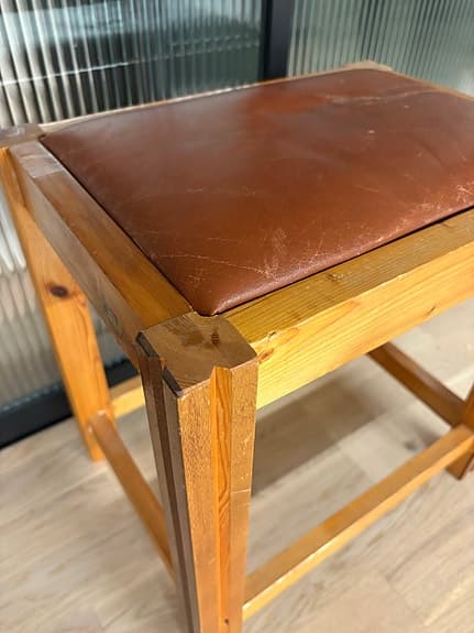 Vintage pall trä/läder