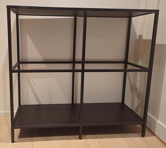 VITTSJÖ Hylla, svartbrun/utan glas, 100x93 cm