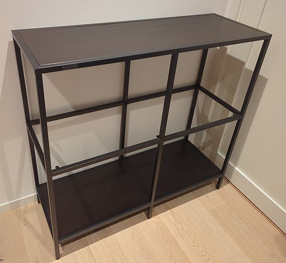 VITTSJÖ Hylla, svartbrun/utan glas, 100x93 cm