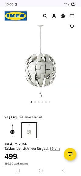 IKEA PS 2014 Taklampa Vit