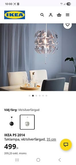 IKEA PS 2014 Taklampa Vit
