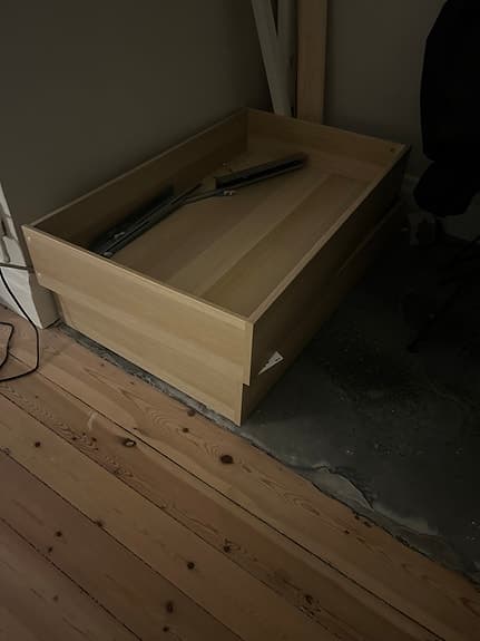 Komplement låda, vitlaserad effekt 100*58