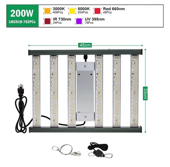 200W LED Växtbelysning Panel med Fullspektrum