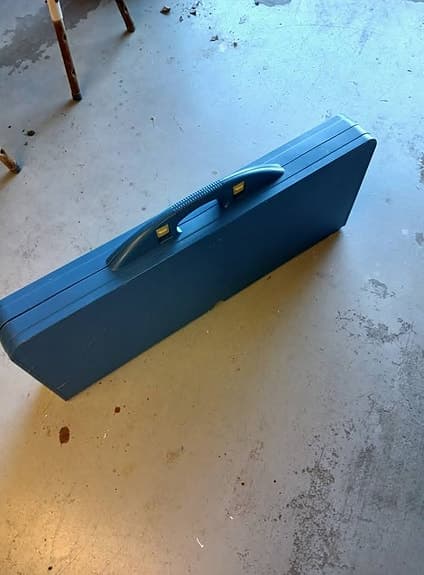 Hopfällbart campingbord med bänkar blå