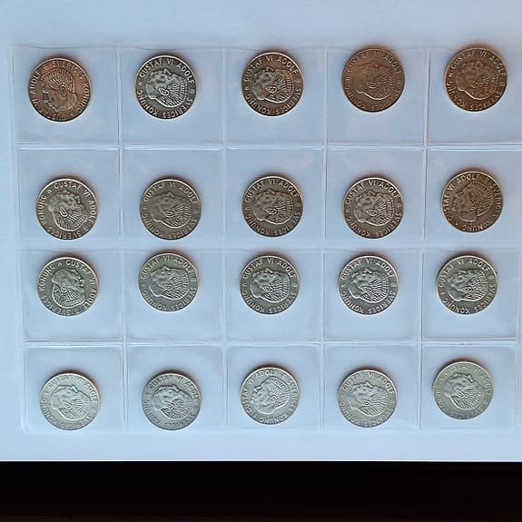 Silverenkronor från 1960-talet, mycket fint skick, 40% silver