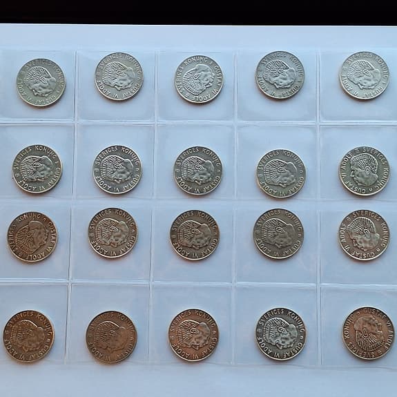 Silverenkronor från 1960-talet, mycket fint skick, 40% silver