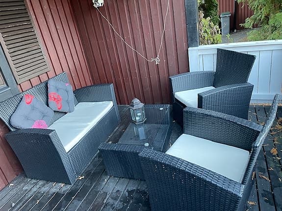 Utemöbler: Loungegrupp Svart Konstrotting