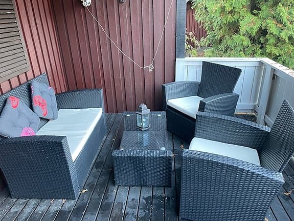 Utemöbler: Loungegrupp Svart Konstrotting