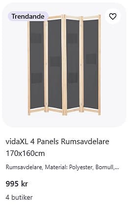 Rumsavdelare vikvägg 6 paneler brun trä 240 cm