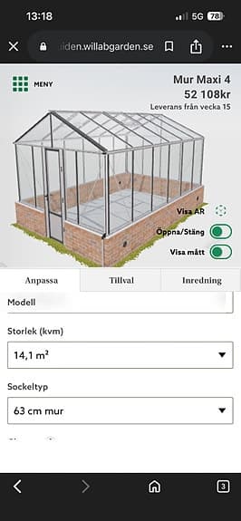 Växthus på mur